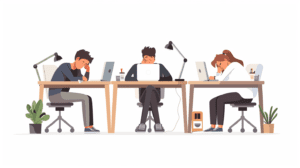 Disengaged employees at their desks
